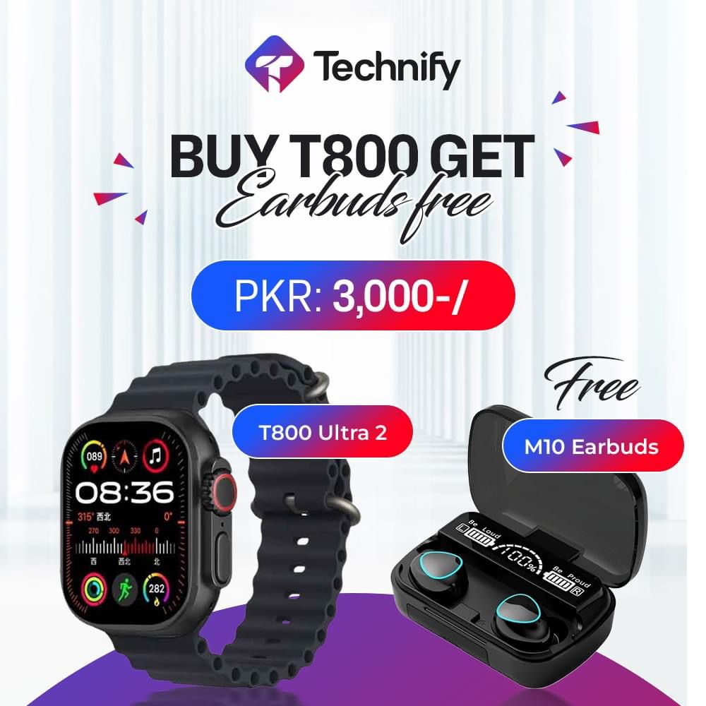 T800 Ultra Smart Watch + M10 Earbuds Deal