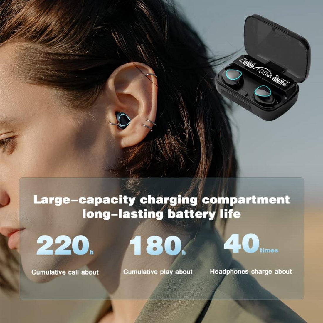 Bluetooth Earbuds TWS Wireless Earphones Waterproof In-ear Earbuds M10 Earphones