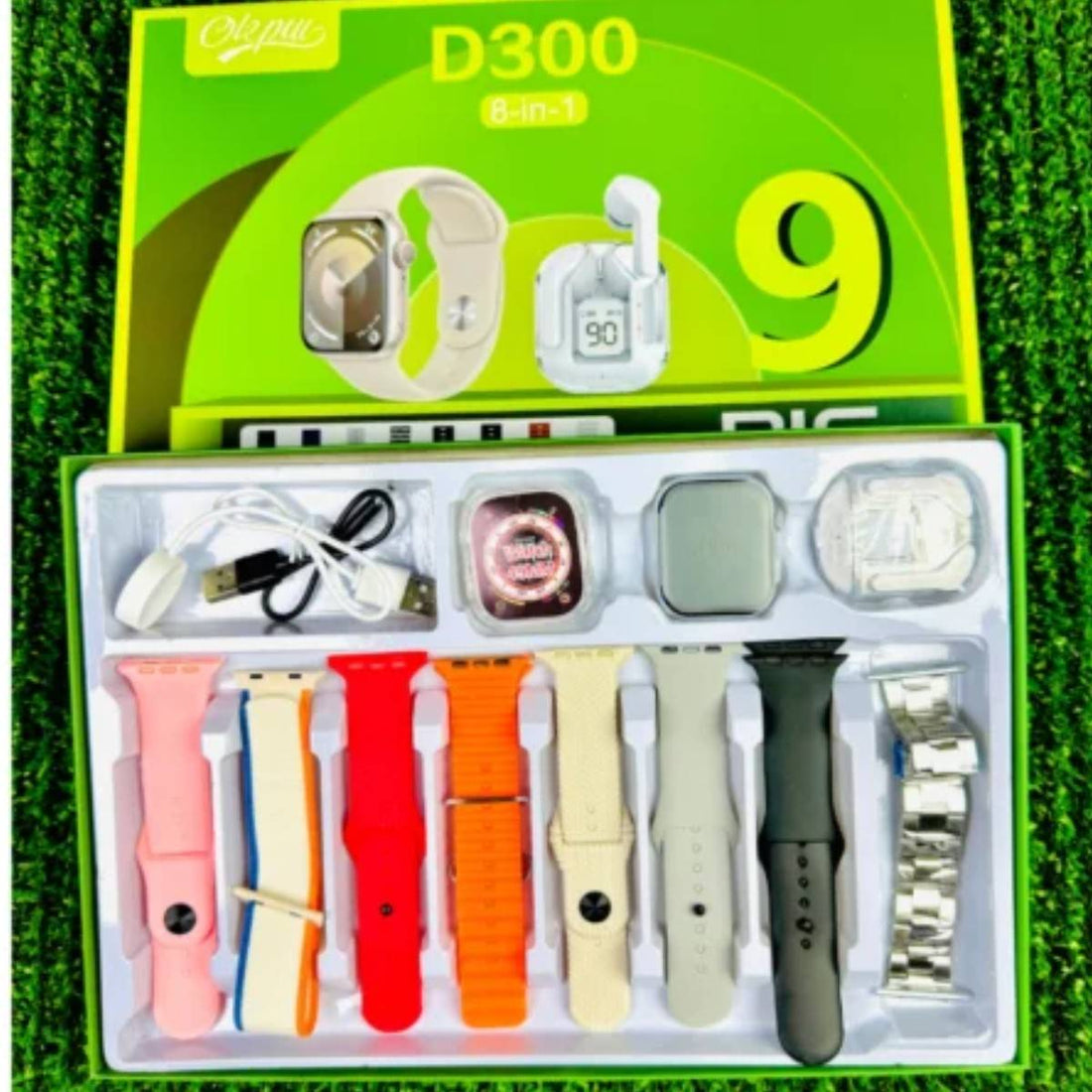 D300 SMART WATCH COMBO OF AIR31 AND 7 TYPES OF STRAPS